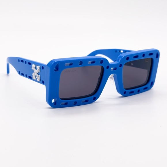 NEW OFF-WHITE ATLANTIC 507 BLUE SUNGLASSES SQUARE OERI025 4507 - Picture 2 of 11